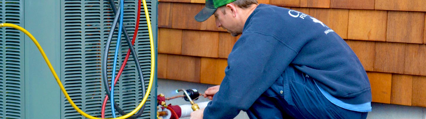 Ciardelli Fuel HVAC technician performs repairs